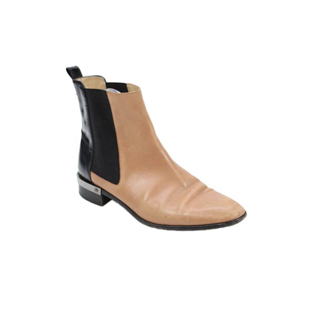 Reed Krakoff Womens Leather Colorblock Slip On Boots Brown Size 7